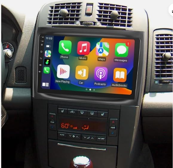 4+64G 10In Car Stereo for Cadillac CTS 2003-2007 2006 2005 2004 w/GPS Navigation with Carplay w/Android Auto Double Din Touchscreen Car Radio Receiver Backup Camera