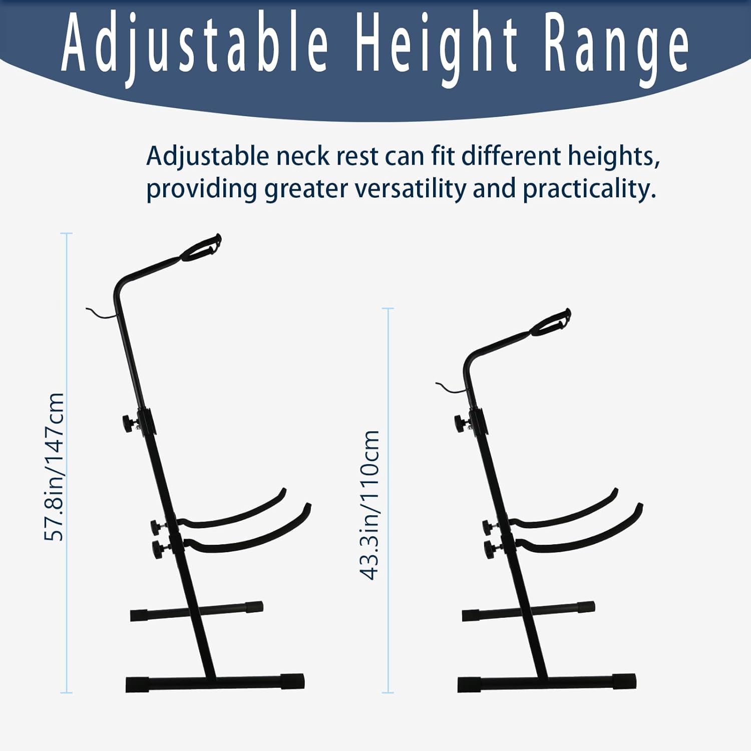 EASTROCK Double Bass Stand - Sturdy and Portable for Upright Bass, Violin, Cello, Fiddle, and Contrabass - Versatile Adjustable Folding Stand (Black)