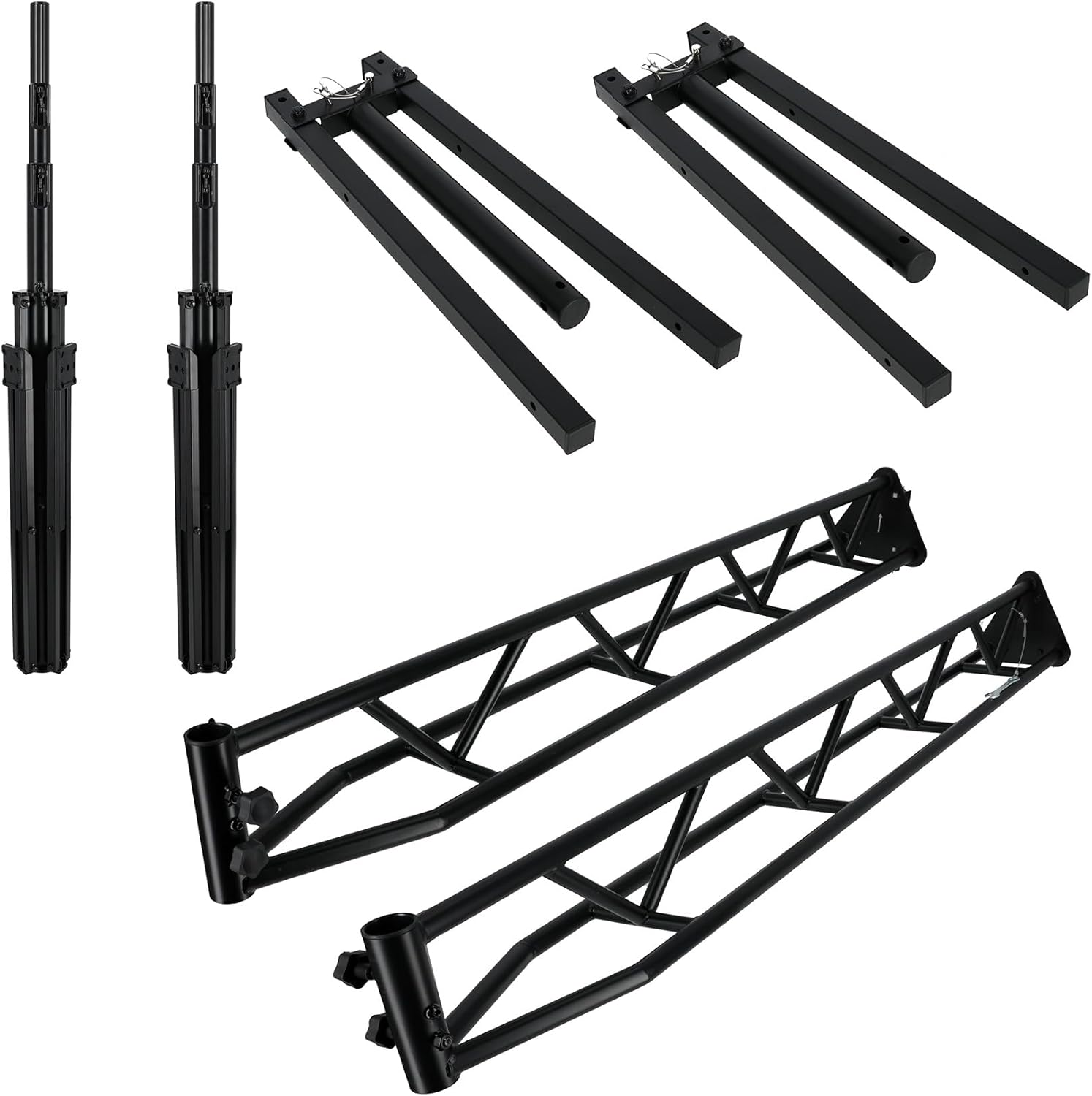 Rockville RLT8 300lb DJ Lighting Truss System, Flat-Base Stability, Foldable T-Bars, Modular Design, Perfect for Mobile DJs and Event Pros