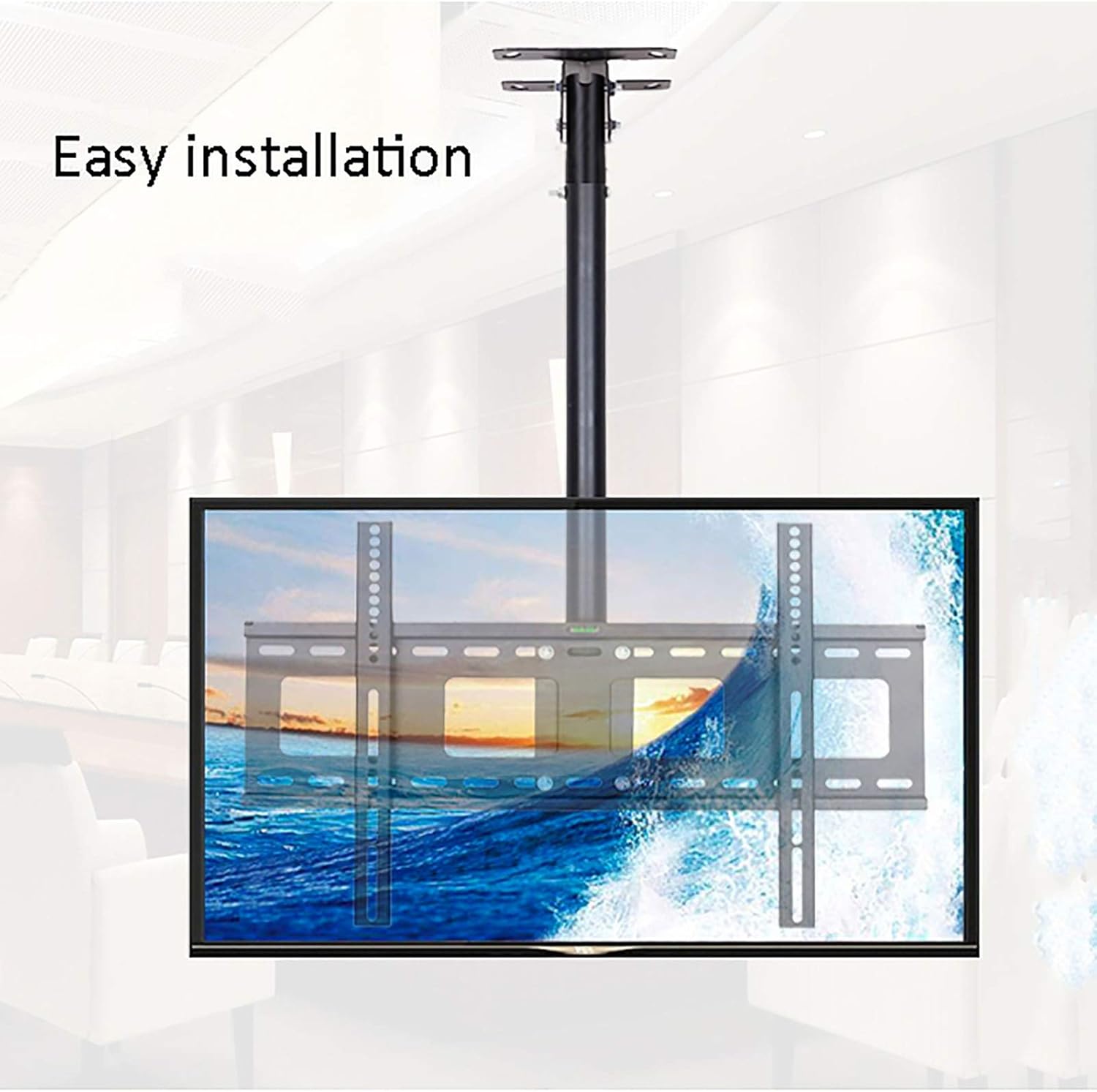 TV Stand Tv Wall Mount TV Ceiling Mount Bracket, 40-70 Inch Full Motion Movement Flat/Curved Screen Bracket, Holds Up to 45kg, Telescopic Height Adjustment,2m