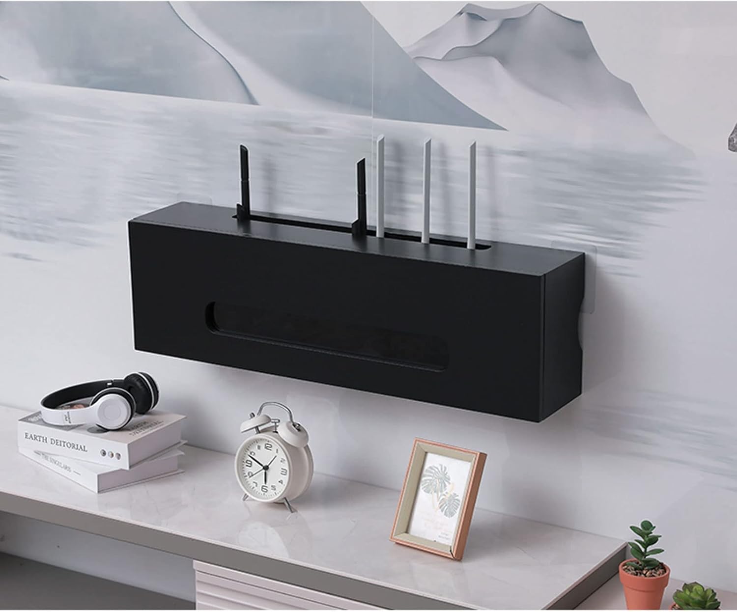 Wall Shelf Floating Shelf Wall mounted TV Cabinet TV Stand TV Console Book Shelf Display Shelf TV Board Wall Power Outlet Multimedia Storage Shelf Wall Mount Corner Shelves Home Entertainment Center