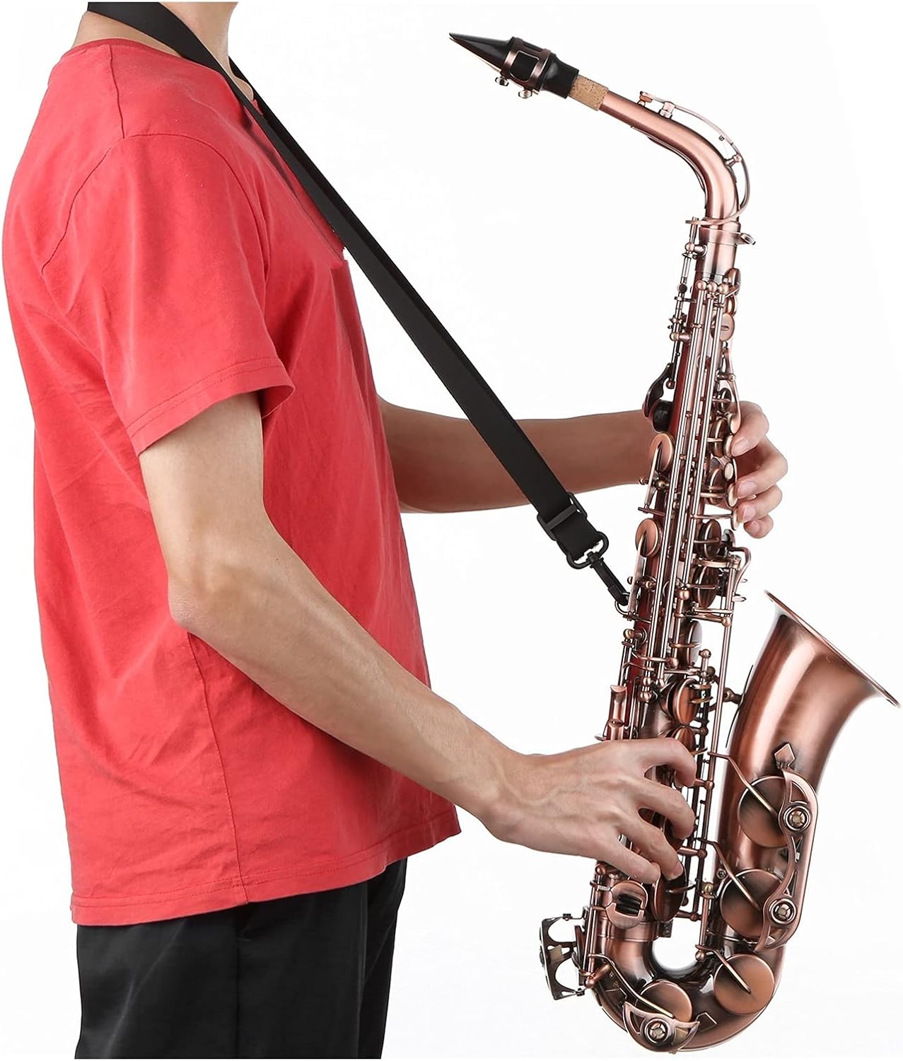 Saxophone RedAntique E-Flat Brass Material & Carrying Case Cleaning Cloth Brush Sax Strap Mouthpiece Music Instruments Student Saxophone