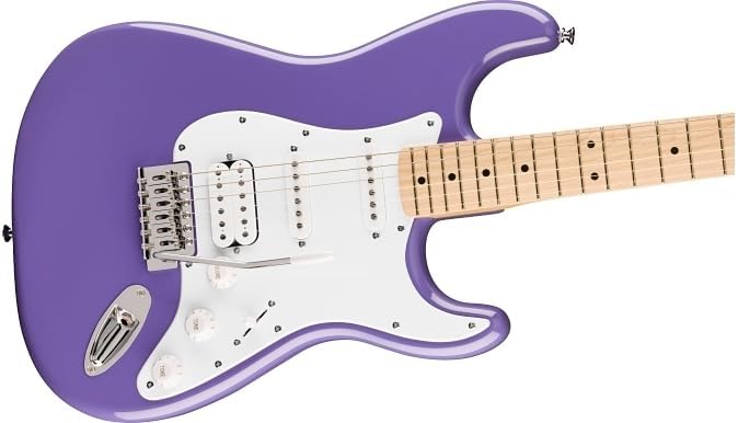 Squier by Fender Limited Edition Sonic® Stratocaster® Electric Guitar HSS, Maple Fingerboard, White Pickguard, Ultraviolet