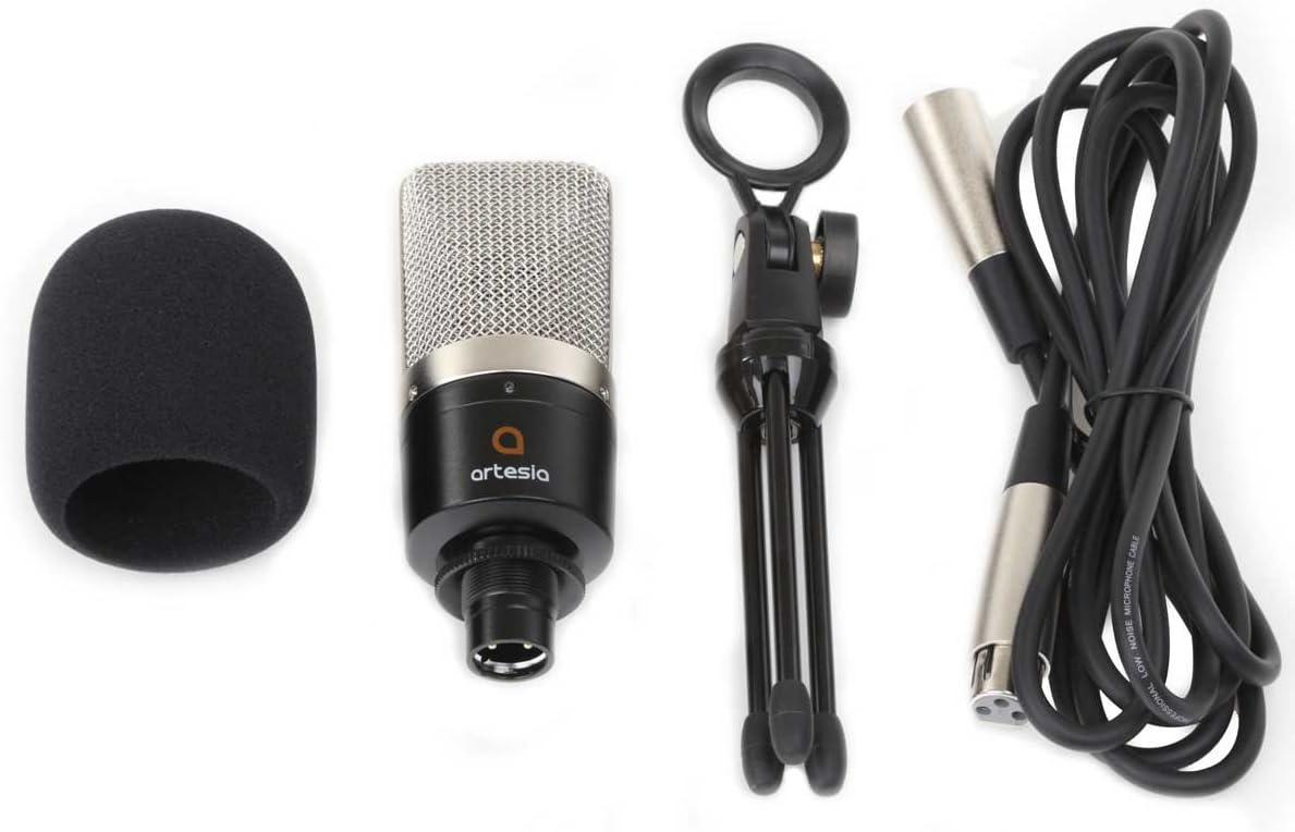 Artesia BE-REC Recording Bundle w/ A22XT 2.0 USB Audio Interface + AMC 10 Condenser Microphone with Pop Filter and XLR Cable
