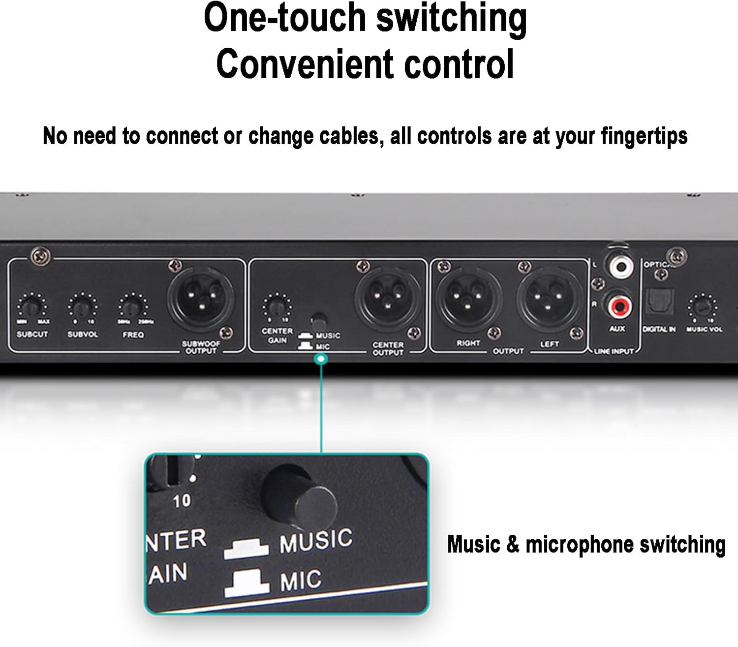 Audio Equalizer, Stereo Graphic Equalizer, Analog Reverberation Effect Combination, Digital Audio Optical Fiber Interface, Applicable to Various Audio, for Stage Amplifier