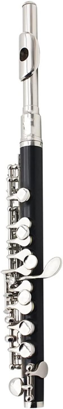 16 Holes C Tone Piccolo Golden Silver E Key Cupronickel Body Piccolo Woodwind Instrument with Case Flutes (Color : Silver)