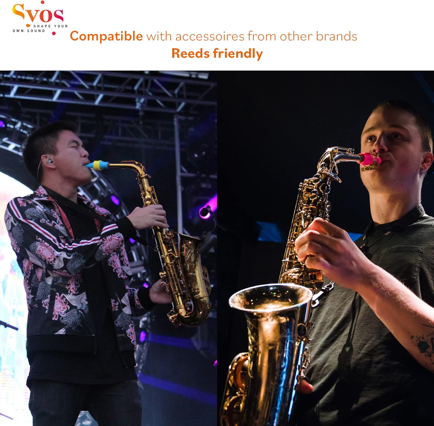 Syos Alto Saxophone Mouthpiece, Spark Model, 5 Tip Opening, Lava Orange: Easy-To-Play, Bright and Powerful