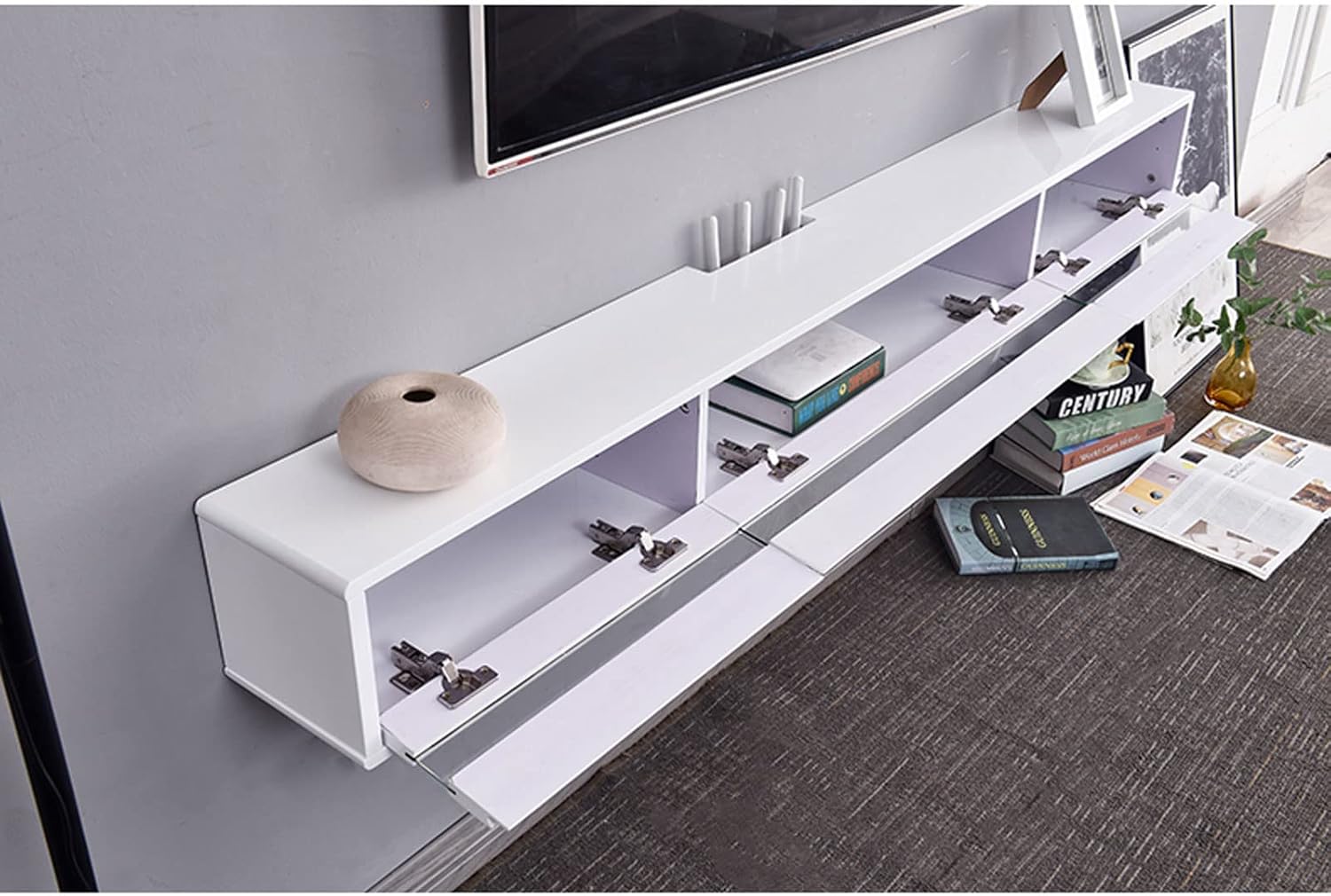 Wall mounted TV Cabinet Floating Shelf Wall Cabinet Entertainment Unit TV Stand TV Media Console Audio-visual Equipment Shelves Gaming Shelf TV bracket Wall Mount Corner Shelves Ledge Display Shelf