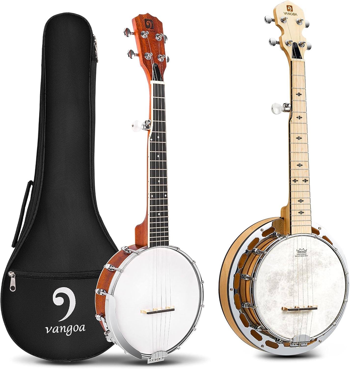Vangoa Banjo Mini and 28 Inch Banjo with Tone Ring Set