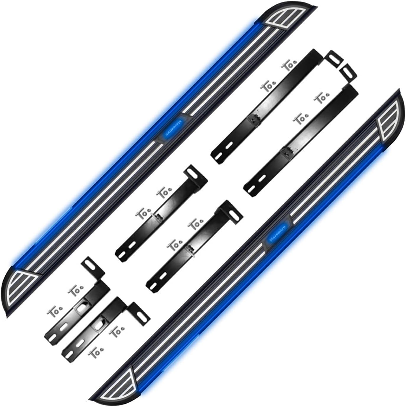 Side Step Compatible for Car Exterior Accessories Side Pedal Step Boards Wireless Solar Energy LED Light Running Board