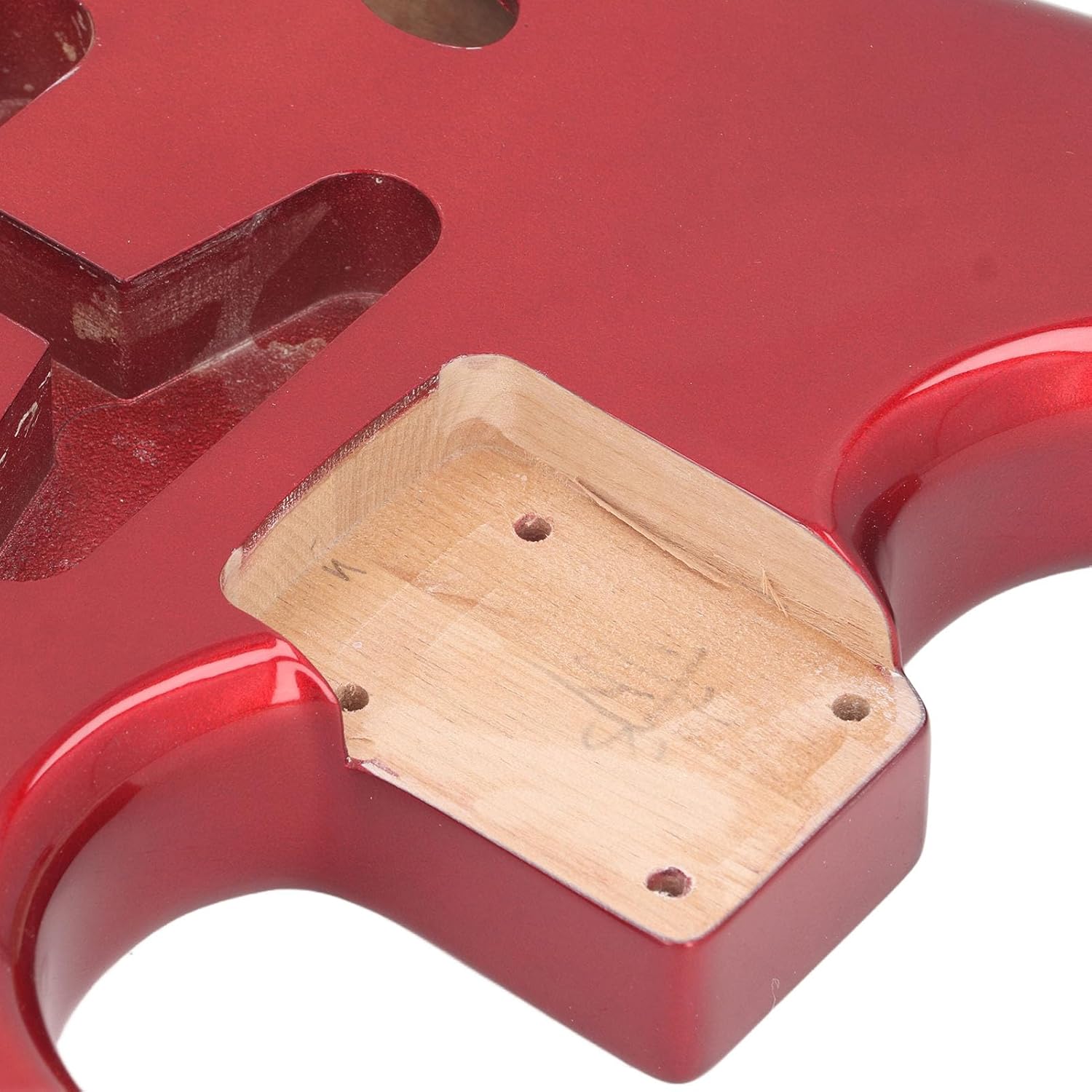 WALFRONT Solid Alder Wood Electric Guitar Body, Glossy Surface, SSS Wiring for DIY, Electric Guitar Body for ST with High Gloss Finish (GSB12ST Red)