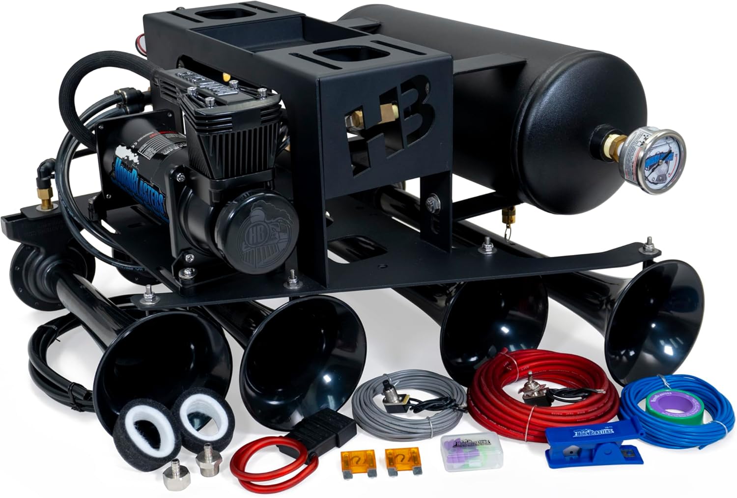 Conductor's Special 244K Spare Tire Delete Train Horn Kit - Full-size Pickups/Trucks - 12V & 150 PSI