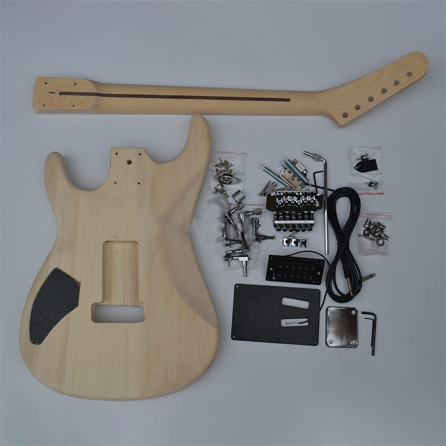 DIY Electric Guitar Kit 41 Inches Semi Finished Electric Guitarkit Basswood Body&Maple Fingerboard with All Hardware
