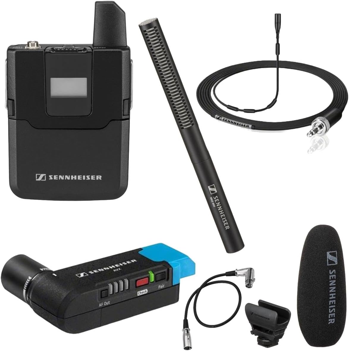 Sennheiser AVX-MKE2 SET Digital Camera-Mount Wireless Omni Lavalier Microphone Bundle with Sennheiser MKE 600 Shotgun Microphone, H&A Value Series XLR M to F Professional Microphone Cable