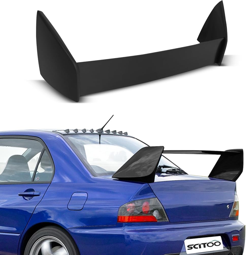 SCITOO Spoiler Wing JDM EVO Style Fits for 2003-2007 for Mitsubishi Lancer Evolution EVO 7 8 9 ABS Matte Black Rear Trunk Spoiler Wing