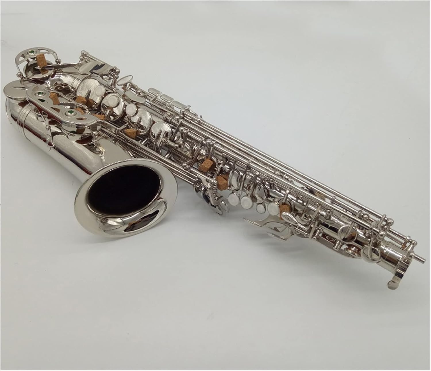 Saxophone Straight Alto Saxophone Nickel Plated E-Flat Alto Sax R54 with Case Mouthpiece Reeds Neck Key Type Woodwind Instrument