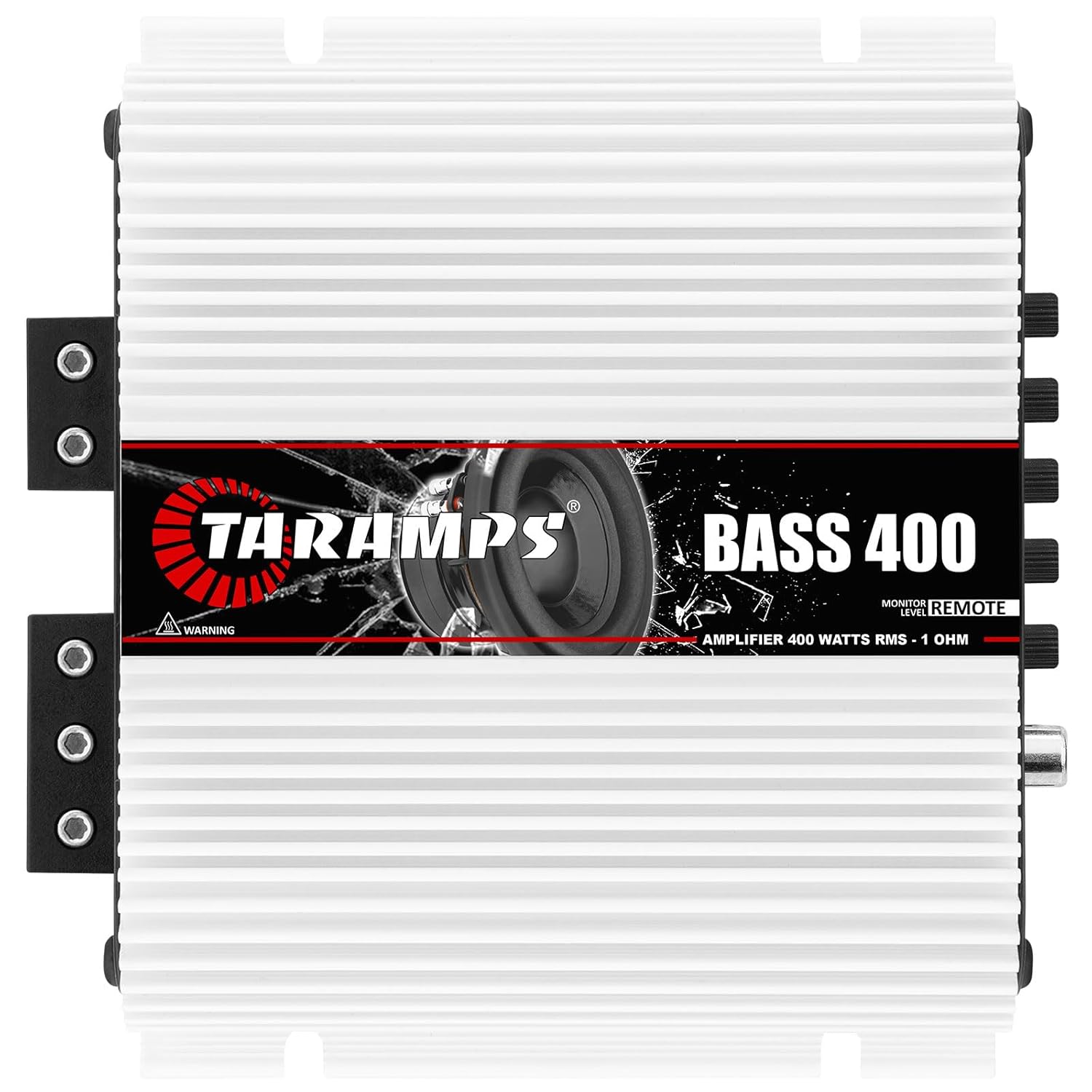 Taramps BASS 400 1 Ohm 1 Channel Mosfet Amplifier 400 Watts RMS, Monoblock, Crossover, Bass Boost, RCA/High Level Input, Class D, Car Audio, Monitor Level Remote/M1 Led Monitor, Great for Subwoofers