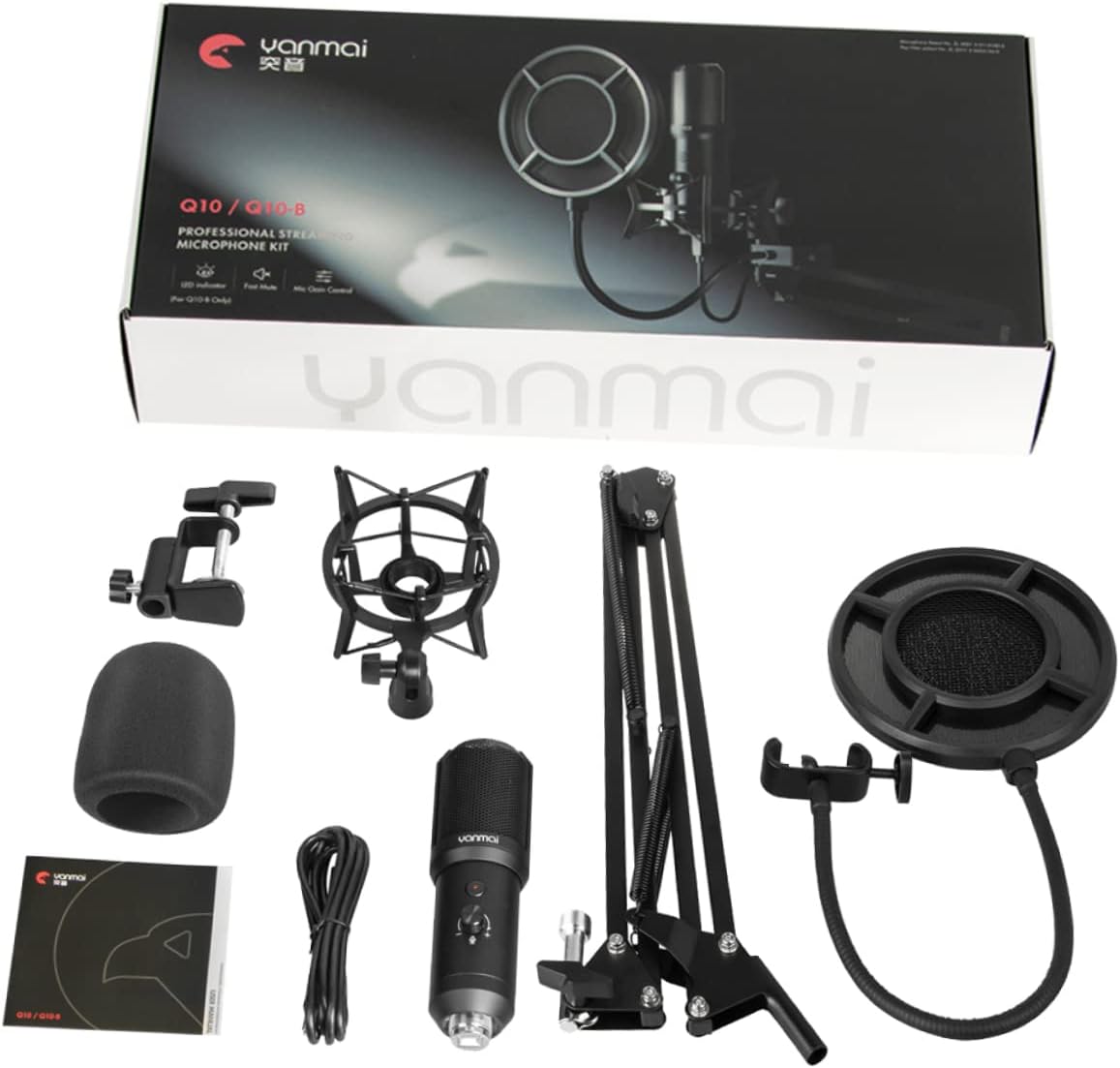 Condenser Microphone Headphone Mic USB Microphones Noise Canceling Microphone Live Streaming Microphone Streaming Mic with Stand Gaming Microphone Home Microphone Microphone Set Stands