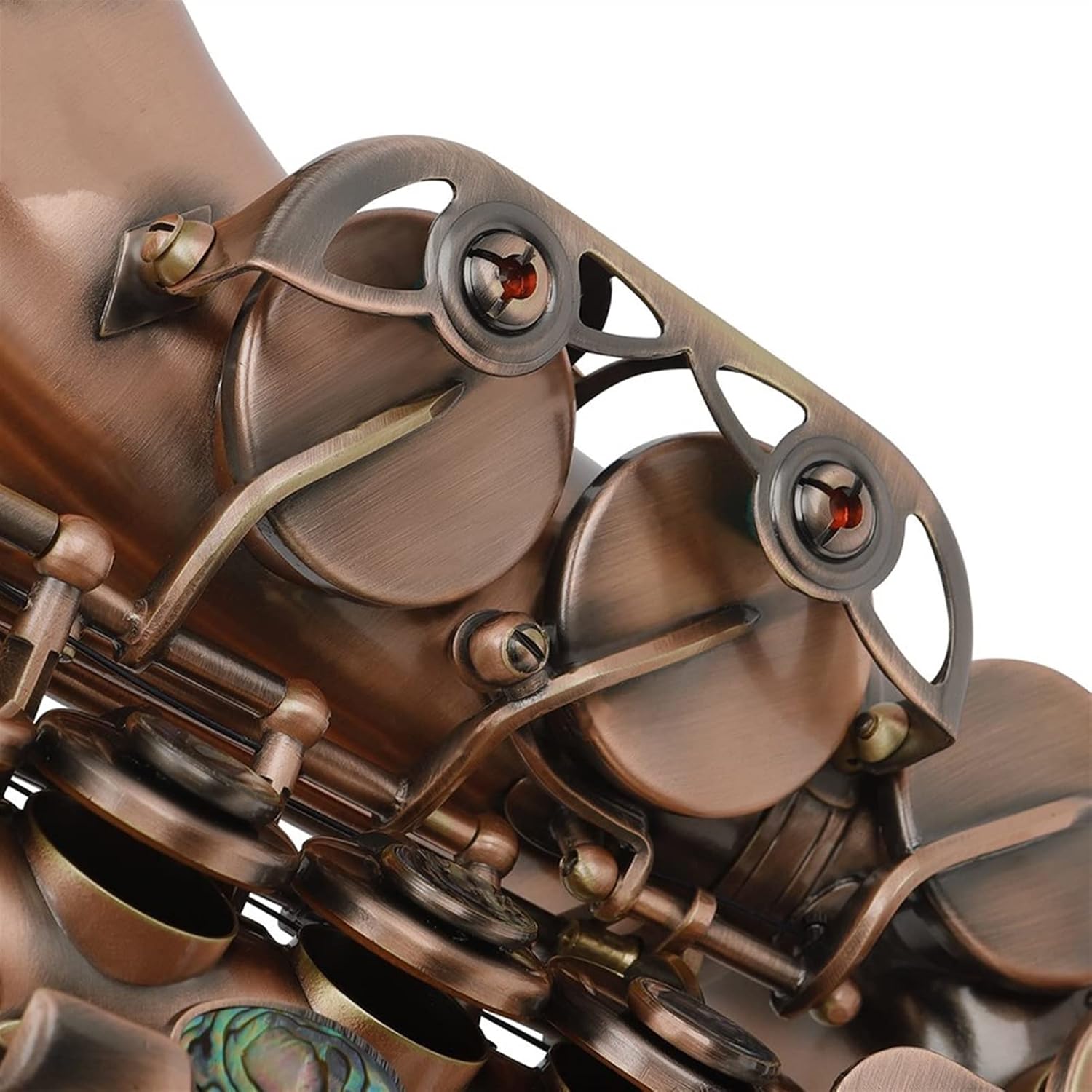 Sax Beginners Kit Saxophone Red Antique Imitate Classical Carve Pattern Sax Abalone Shell Buttons Mouthpiece Wind Instrument Accessories Wind Instrument