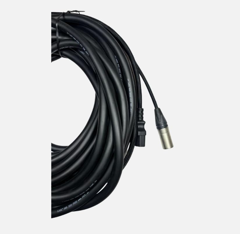 LASE 50 Ft Siamese NEUTRIK PowerCon AC & XLR Audio Combo Cable (Powered Speakers