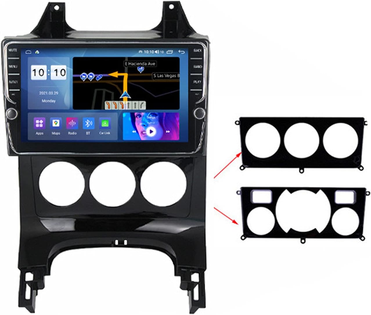 Android 10.0 Car Stereo Radio Multimedia Player, for Peugeot 3008 2009-2015 with Rear View Camera Supports Carplay/Mirror Link/Steering Wheel Control/FM AM RDS/Video/BT