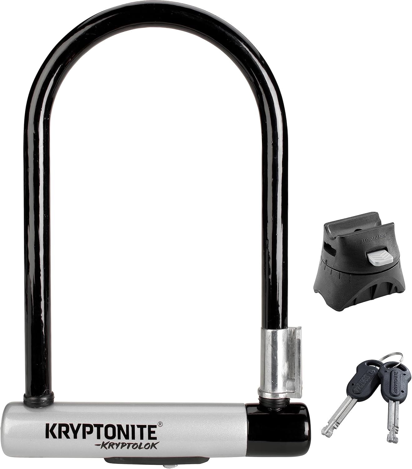 Kryptonite Kryptolok ATB Bike U-Lock, Heavy Duty Anti-Theft Sold Secure Gold U Lock, 12.7mm Shackle with Mounting Bracket and Keys, High Security Lock for Wide Tires E-Bike Scooter Road Mountain Bike