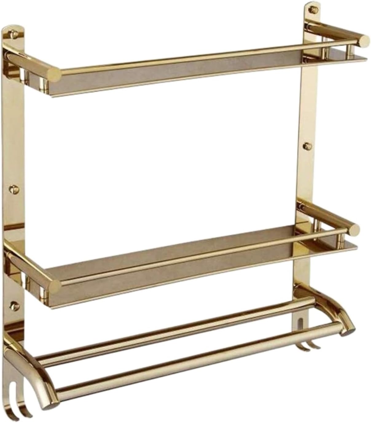 Shower Corner Shelves ，Wall Mount Bathroom Shelf Stainless SteelFor Kitchen Rack Storage Organizer Bathroom Shelves Shower Shelves ( Color : Gold , Size : 60*56*12cm ) ( Color : Gold , Size : 50*56*12
