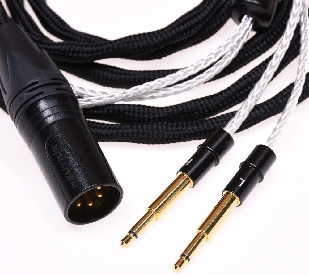 Black 16 Cores Silver Plated Cable Compatible for Meze 99 Classics Neo Headphone Upgrade Cable Extension Cord (3m(10ft), 4Pin XLR Male)