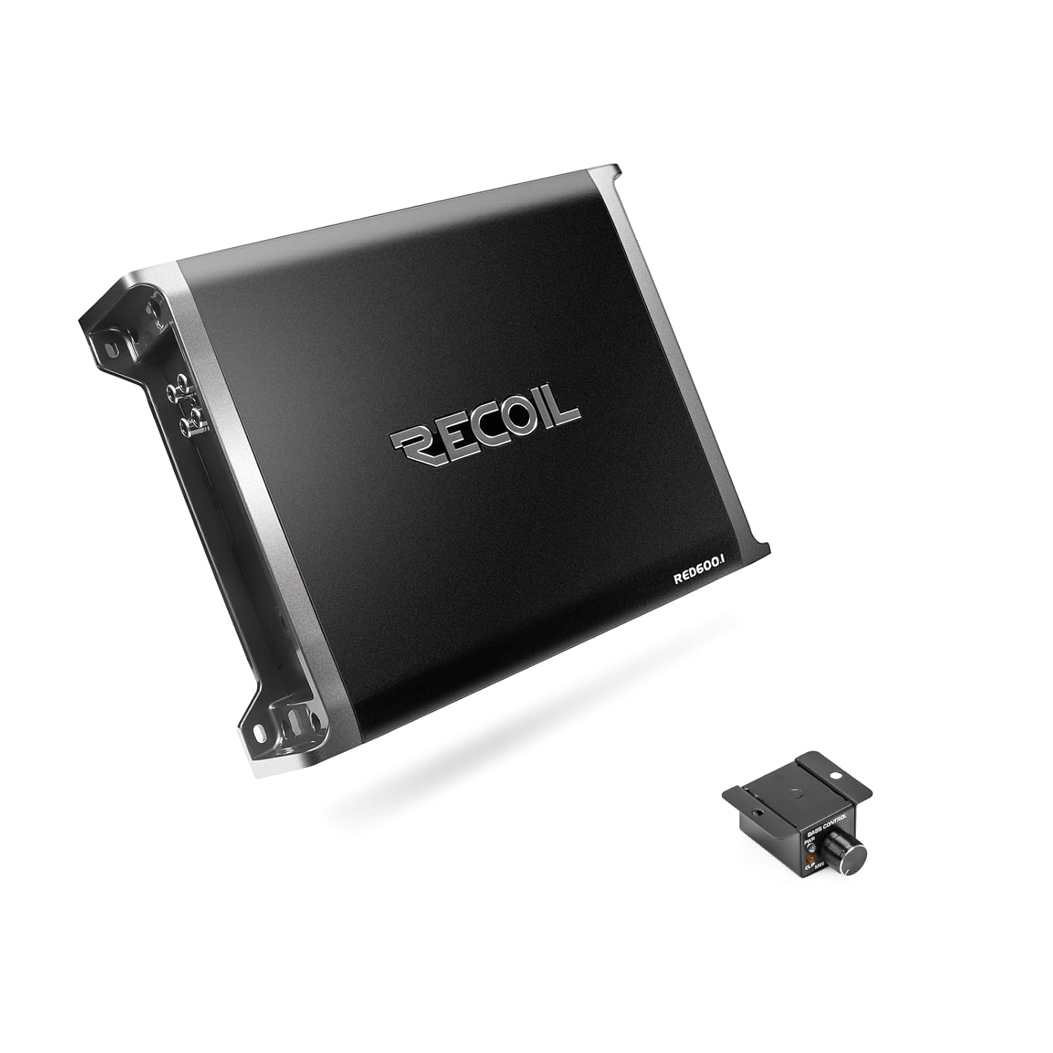 Recoil RED600-1 1320 Watts Class-D Car Audio Mono-Block Subwoofer Amplifier, 1 Ohm Stable, Remote Bass Knob Included