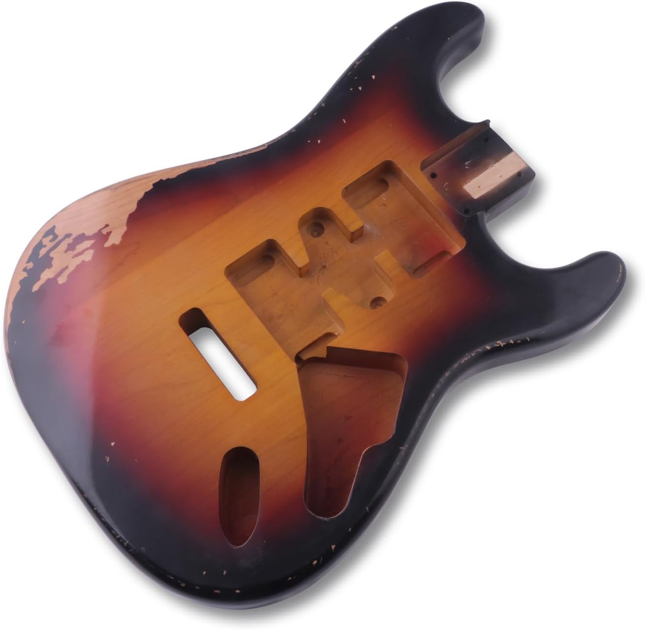 Sunsmile Relic Electric Guitar Body Nitro Top Alder Wood ST Style DIY Guitar Body H-S-H Route 3 Tone Sunburst Relic.