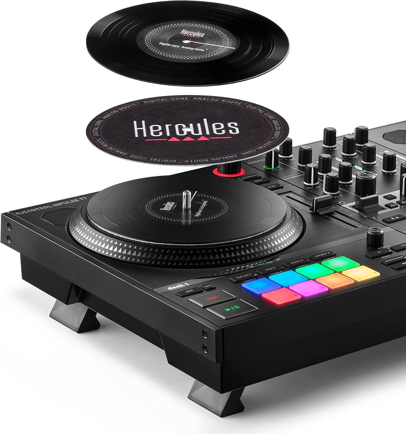 Hercules DJControl Inpulse T7, 2 Deck Motorized DJ Controller with built in STEMS Control, Serato DJ and DJUCED included