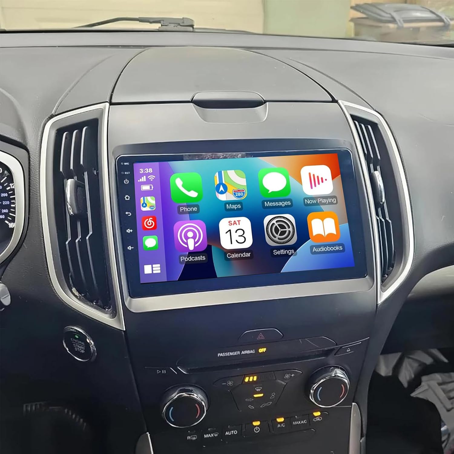 PHEZEN 9 inch Touchscreen Car Stereo Fit for Ford Edge 2015-2018, Android 15 Double Din Car Radio with Carplay & Android Auto in-Dash Navigation BT Mirror Link WiFi Backup Camera 2+64G