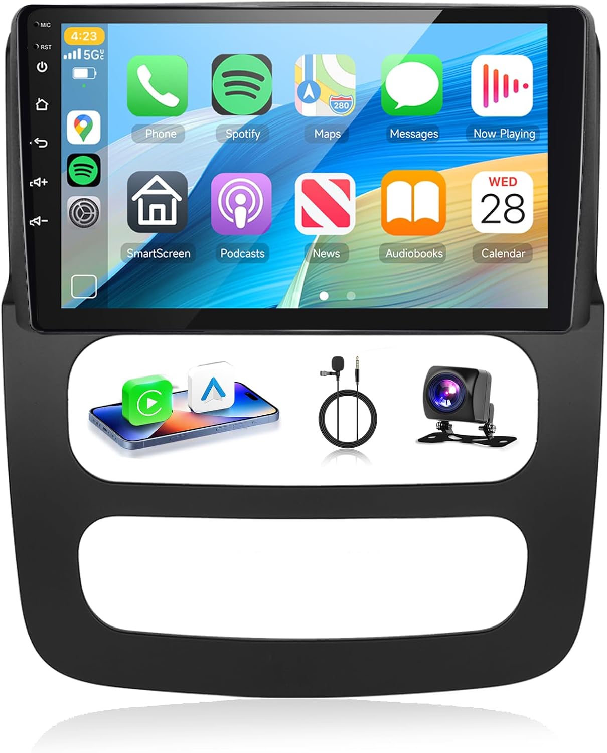 Car Radio Stereo for Dodge RAM 1500 2500 3500 02-05 [4G+64G] Android Wireless CarPlay Android Auto,9 inch IPS Touchscreen Car Stereo Bluetooth5.0,GPS,WiFi,SWC,59UI,32EQ AI DSP+HD Backup Camera