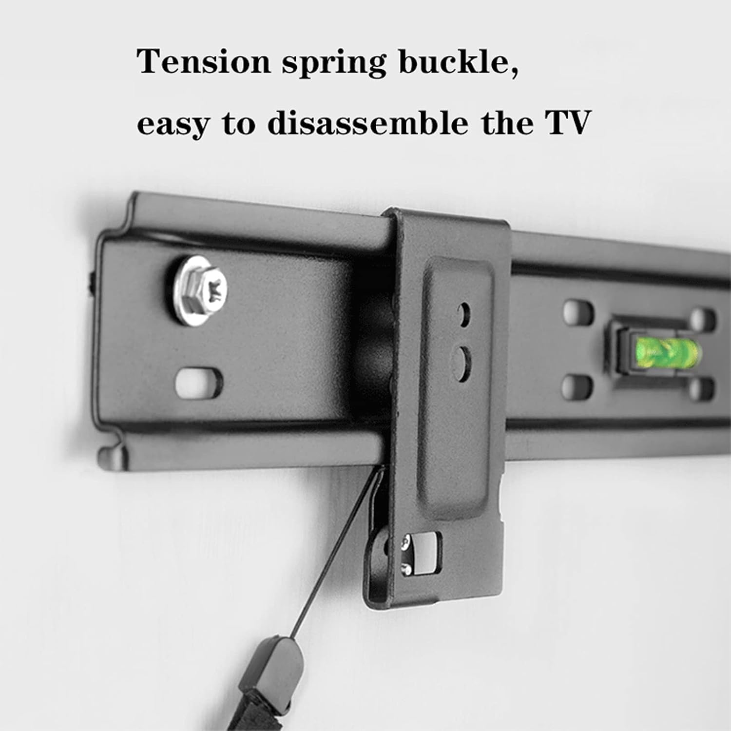 TV Stand Low Profile Fixed TV Wall Mount Bracket TV Bracket with Drawstring Snap Lock, Built-in Spirit Level 32