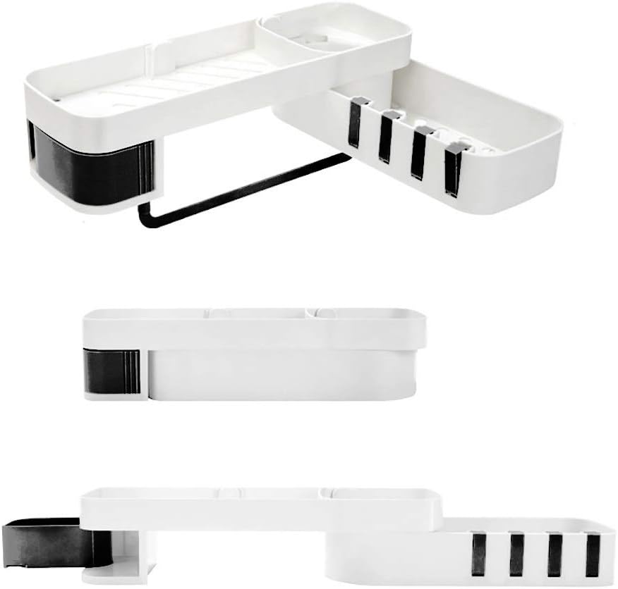 VIDI 1 Pcs Corner Shower Shelf Bathroom Shampoo Holder Kitchen Storage Rack Organizer Wall Mounted Type