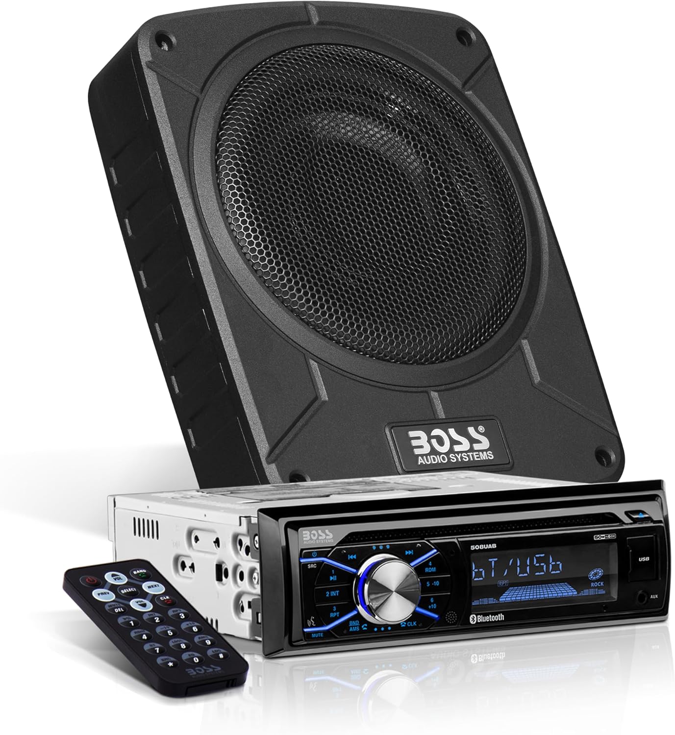 BOSS Audio Systems Bluetooth Stereo + Powered Subwoofer Bundle