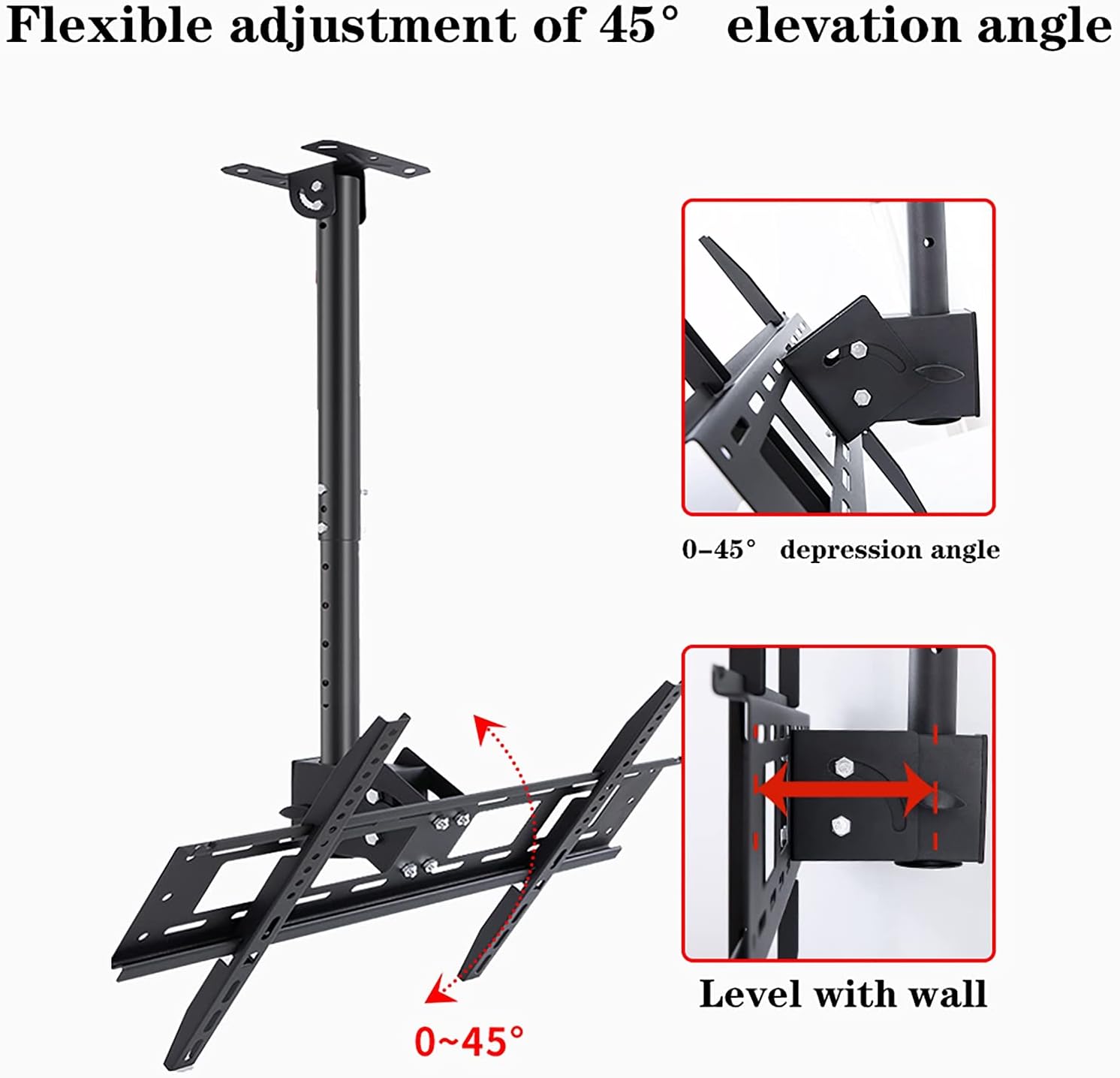 TV Stand tv Wall Mount 360° Swivel and Tilt Ceiling TV Mount Teles Height Adjustment for 40 to 70 Inch TV Swivel and Tilting Bracket,2.5-