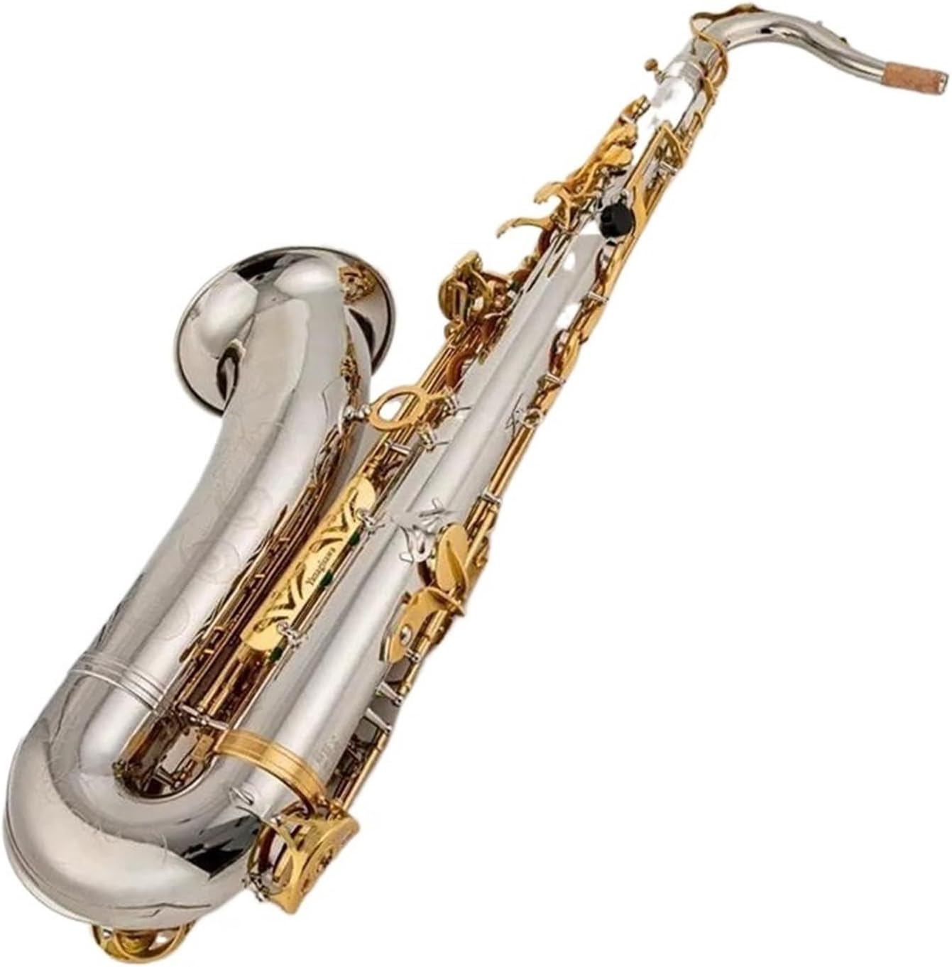 Woodwind Instruments Tenor Saxophone Bb Tone Nickel Plated Tube Gold Key Sax With Case Mouthpiece Gloves