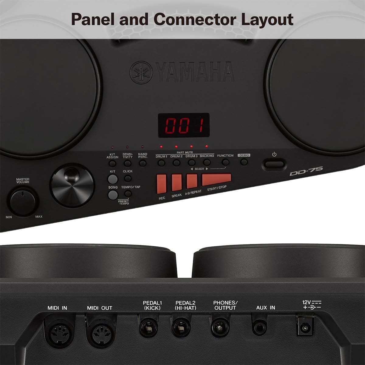 Yamaha DD75 Portable Digital Drums with 2 Pedals, Drumsticks and PA130 Power Adapter