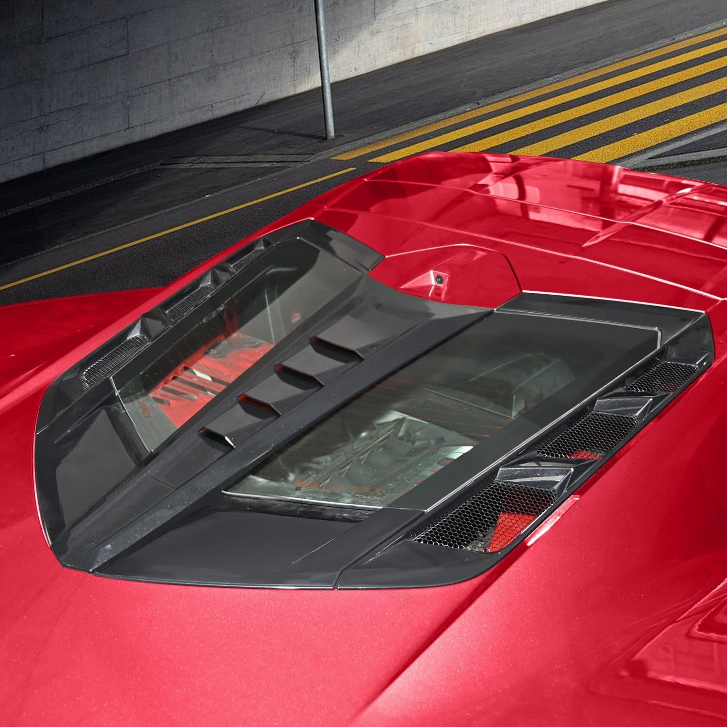 Black Rear Split Window Applique,ABS Plastic Car Rear Hatchback Louver Molding Trim Panel Exterior Accessories for Corvette C8 Stingray Z51 2020+ for C8 Z06/E-ray 2023+