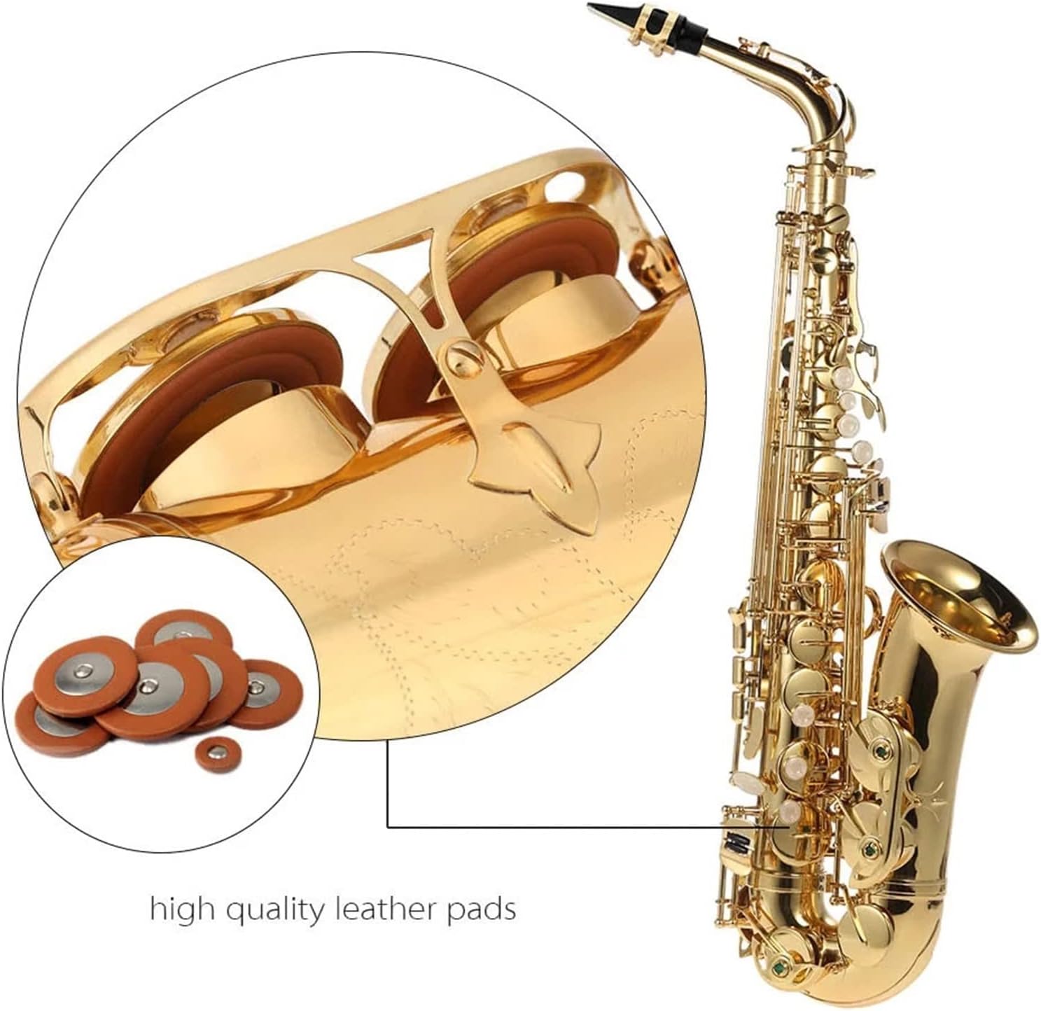 E Flat EB Alto Saxophone Brass Lacquered Sax Woodwind Instrument