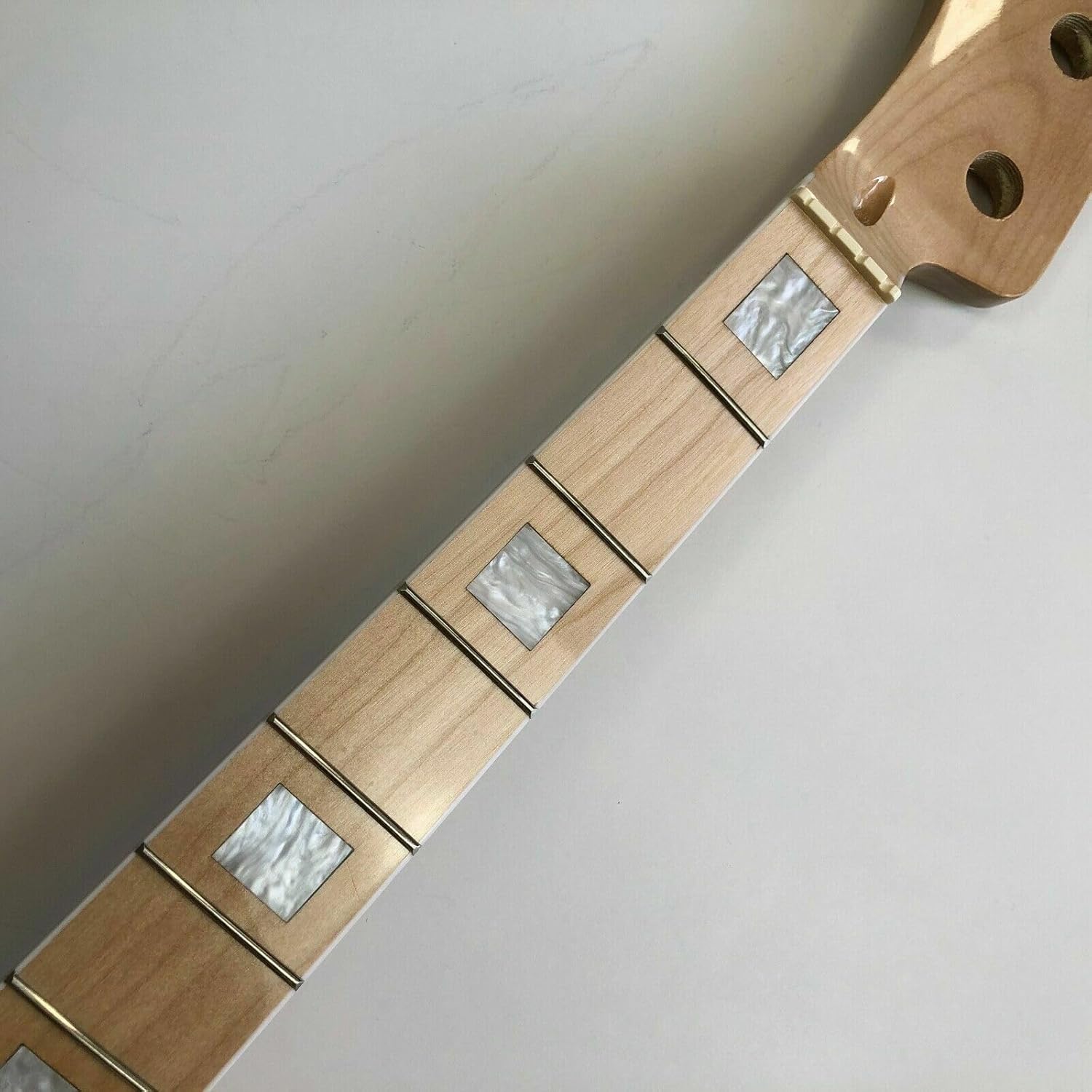 Left Hand 4 String Bass Guitar Neck Maple 20 Fret 34 Inch Fingerboard Inlay Replacement Parts