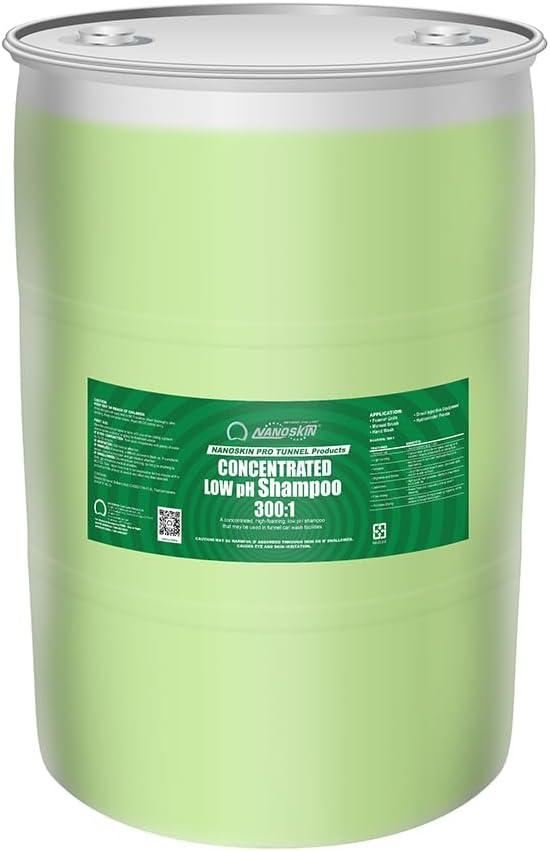 Nanoskin Tunnel Series Low pH Car Wash Shampoo – 30 Gallons, 1500:1 Concentrated Foam Soap for Car Wash Tunnels, Automatic Wash Systems, and Foam Cannons