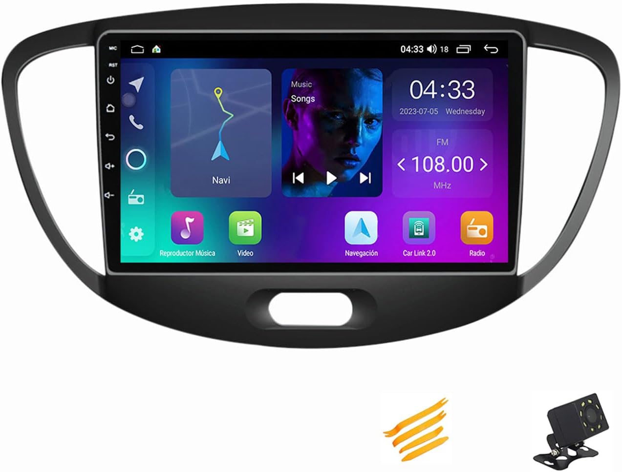 Android 13 Car Stereo Bluetooth Car Play 2 DIN Touch Screen Compatible with Hyundai i10 2007~2013 9in QLED Display Car Radio with Navigation Android Auto FM RDS SWC,4 Core NF1 1G+32G