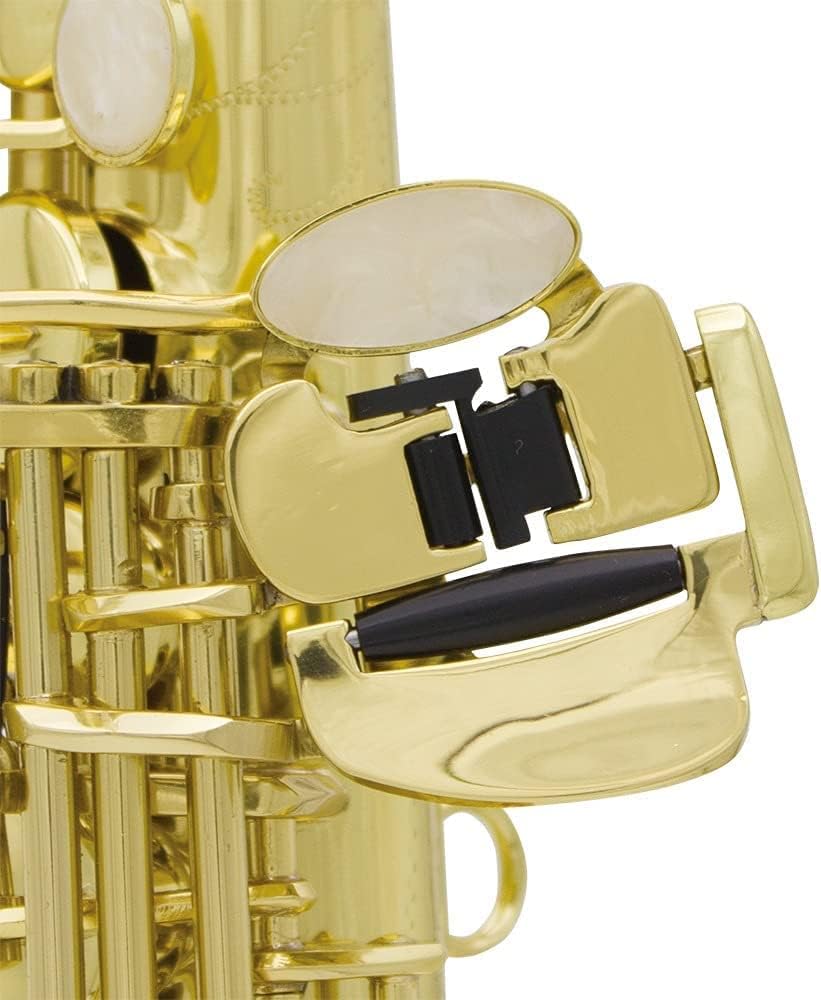 Soprano Saxophone Sax Bb Brass Lacquered Gold Body and Keys with Carrying Case Wind Instrument