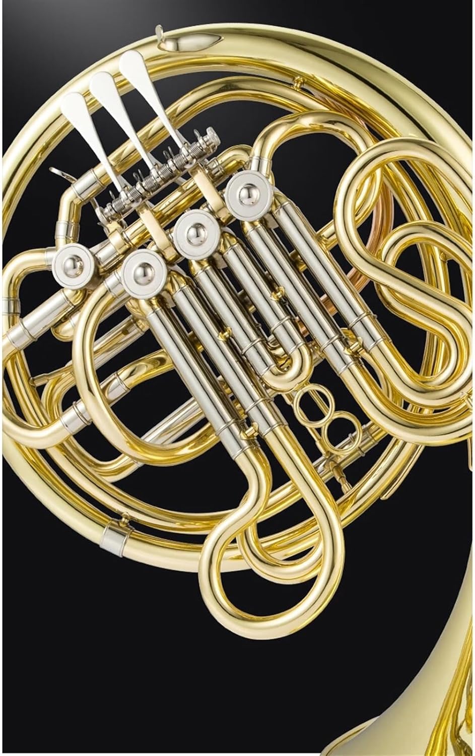 Brass French Horn Four-key Split Double Horn Instrument B Flat Three-key Double Horn Professional Performance(Size:4)