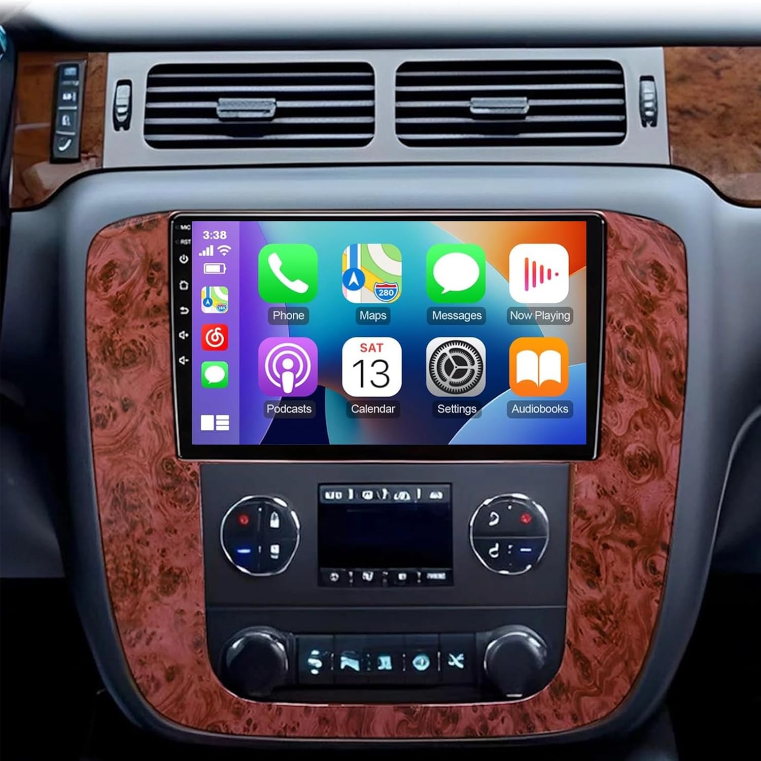 [4+64G] 9inch Android14 Car Stereo Radio with Carplay/Android Auto Compatible for GMC Sierra Yukon Savana Chevy Silverado Tahoe Suburban Buick Enclave 2007 2008 2009 2010 2011 2012 2013 2014