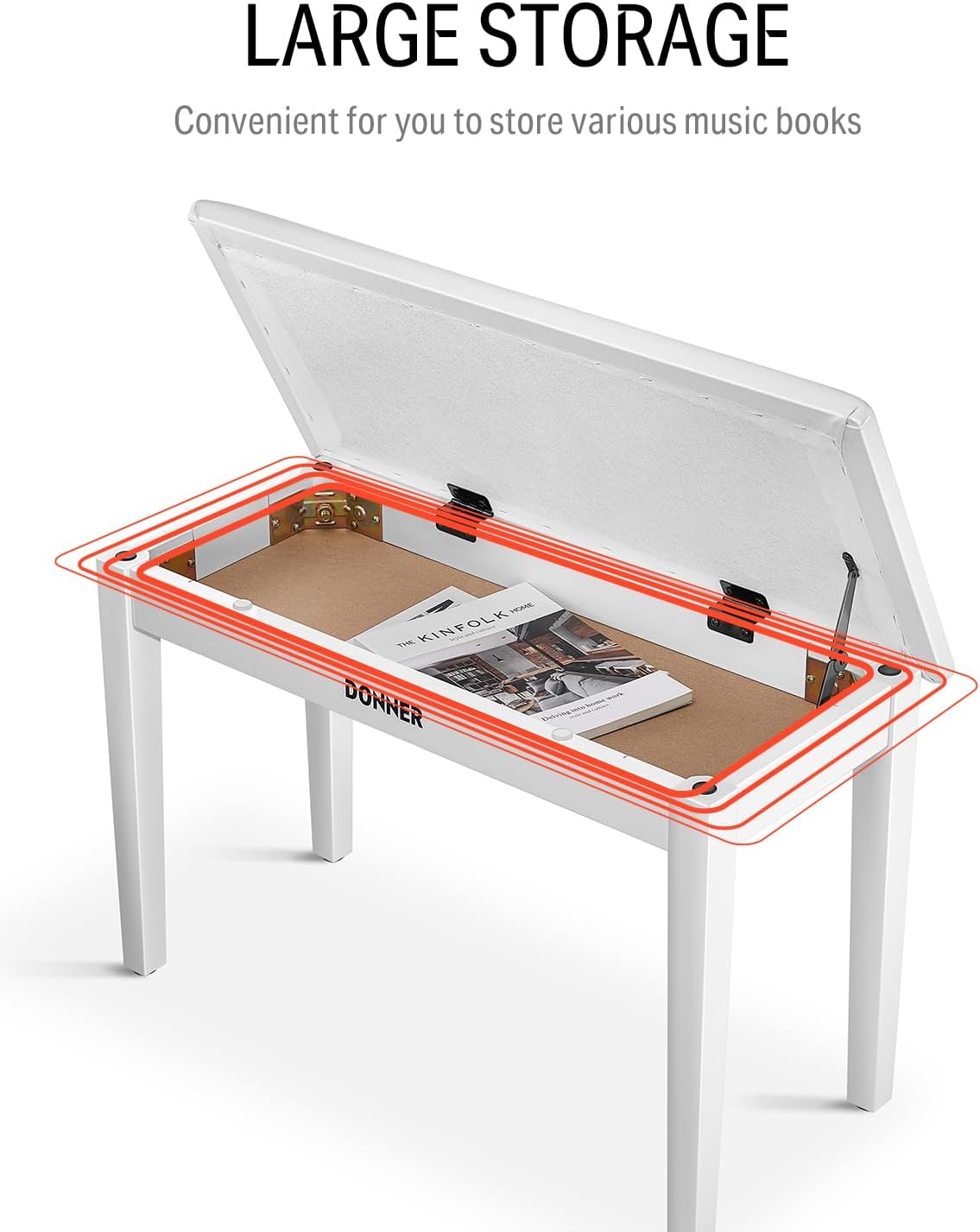 Donner OURA DDP-60 88 Key Digital Piano+Donner Duet Piano Bench with Storage