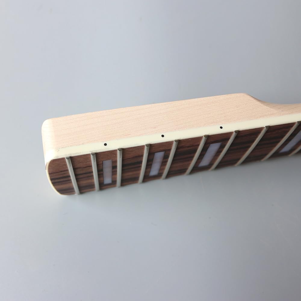 Maple Replacement Electric Bass Guitar Neck, 4-String 20 Fret 30'' Scale Length 42mm Nut and 65mm Heel Rosewood Fretboard Bolt On Unfinished Bass Neck DIY Installation & Repair