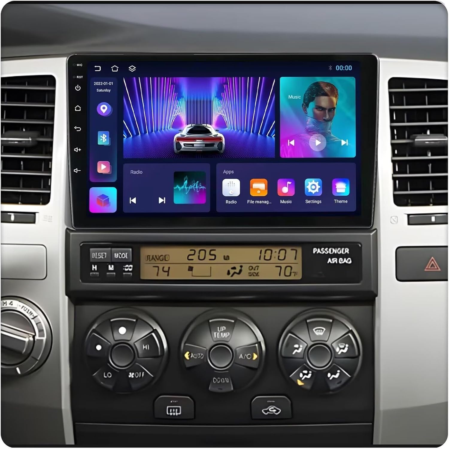 MekedeTech Android Touch Screen for Toyota 4Runner Radio Upgrade 2003 2004 2005 2006 2007 2008 2009 Head Unit Replacement,9 inch Stereo Navigation with Wireless CarPlay/Android Auto/FM,4 core 2+32G